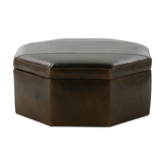 Picture of Othello 40" Octagon Leather Storage Ottoman